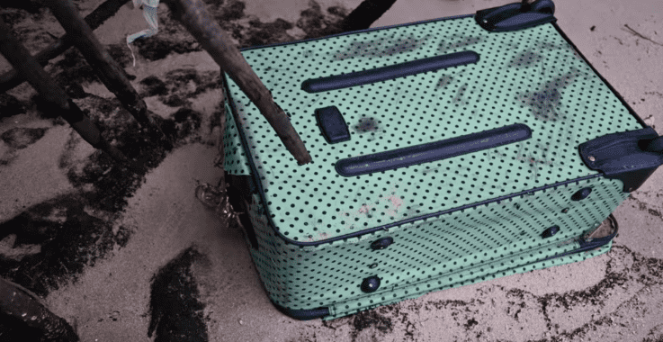 One of the suitcases where the victim's remains were found