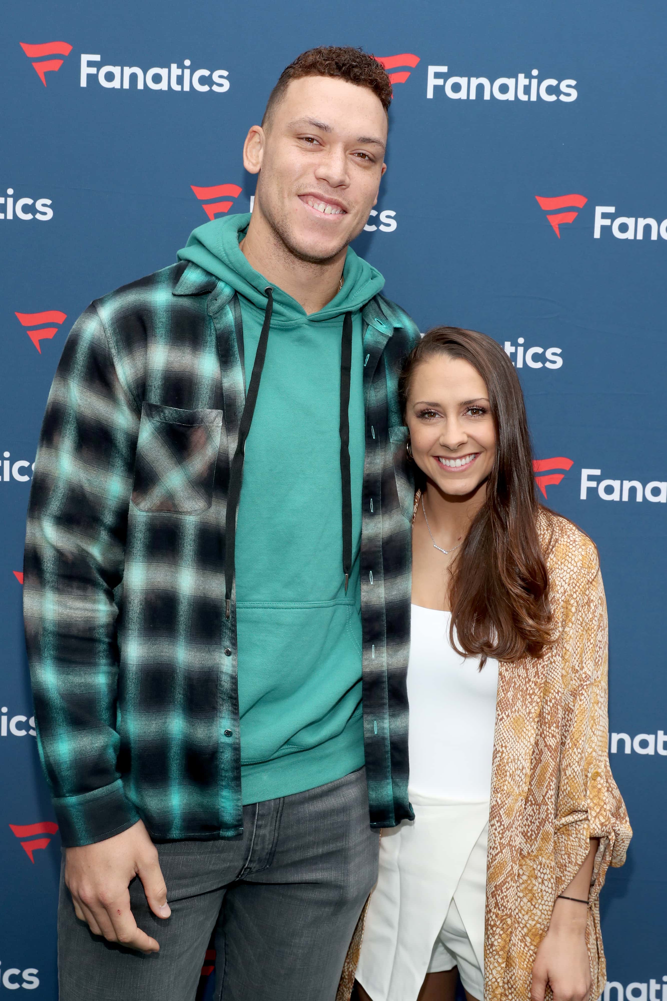MIAMI BEACH, FLORIDA - FEBRUARY 01: Aaron Judge and Samantha Bracksieck attend Michael Rubin's Fanat