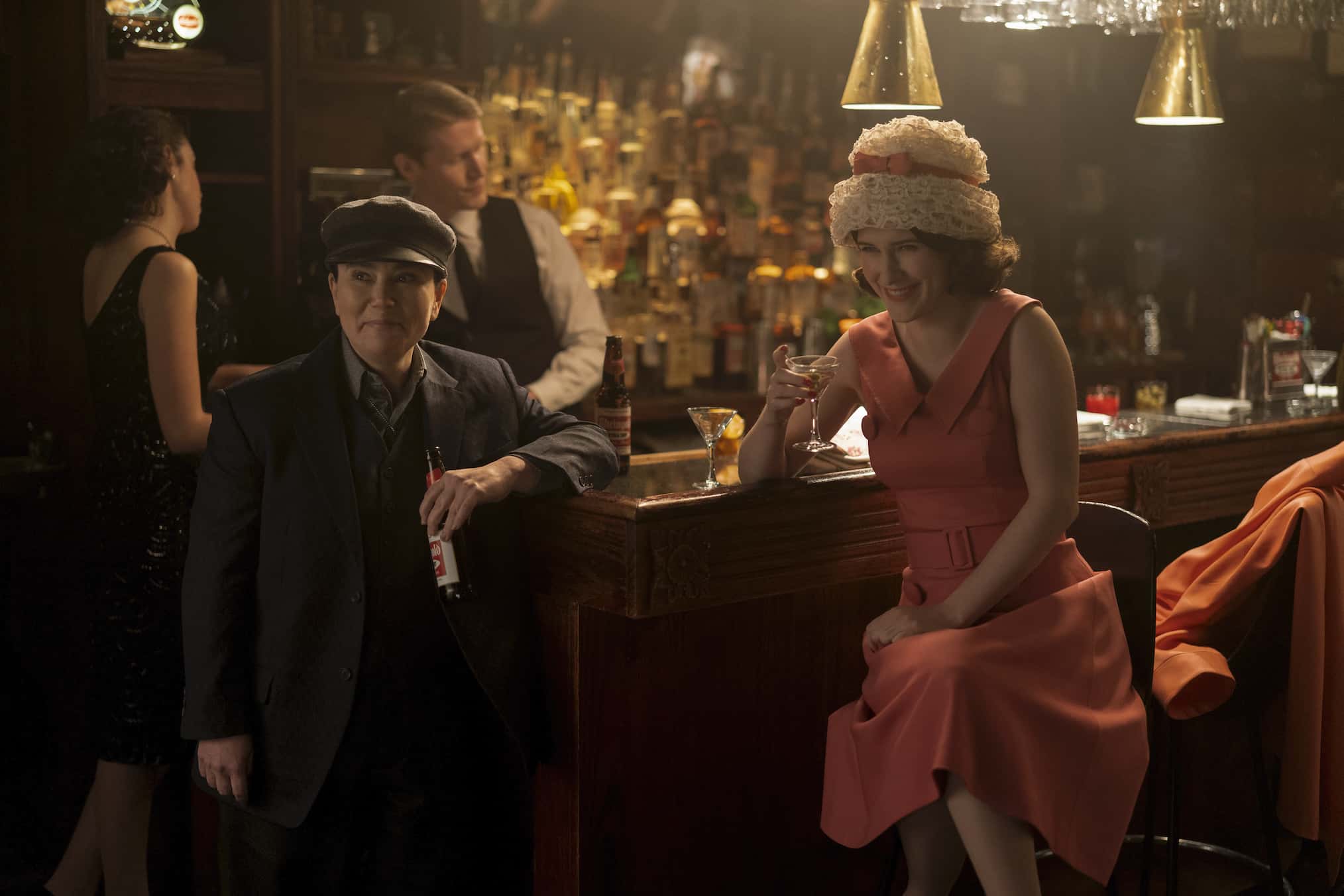 Alex Borstein (L) and Rachel Brosnahan (R) in a still from 'The Marvelous Mrs Maisel' (Amazon Prime Video)