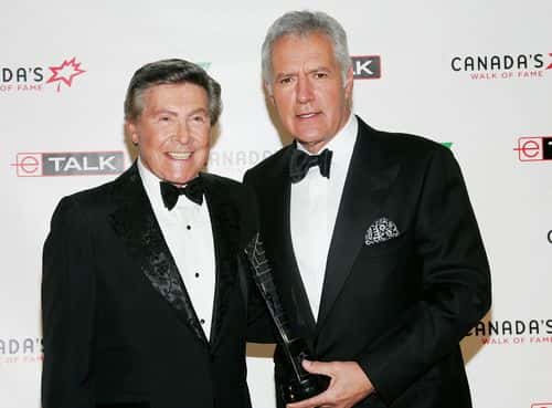 Presenter Johnny Gilbert and honoree Alex Trebek attend Canada's Walk Of Fame Gala sponsored by Chanel at the HummingBird Centre June 3, 2006  in Toronto, Canada.