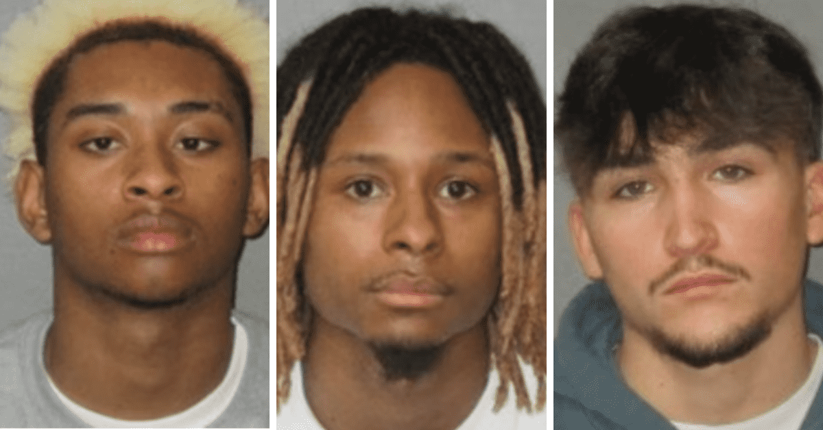 From left to right: Kaivon Washington, Everette Lee, and Casen Carver have been arrested for the alleged rape and death of Madison Brooks (East Baton Rouge Sheriff's Office)