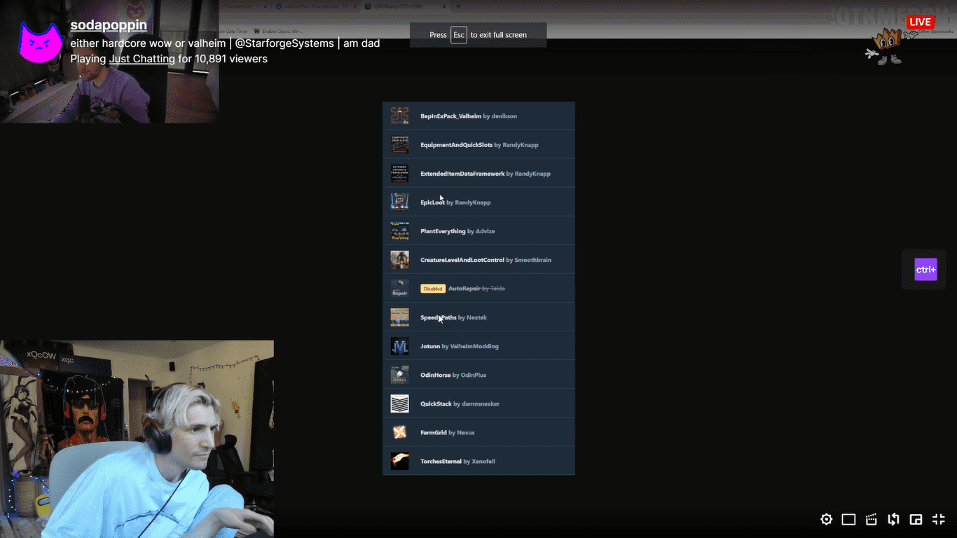 xQc while streaming on Twitch (xQc/ Twitch)