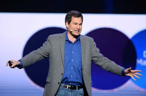 Yahoo! Vice President of Editorial David Pogue speaks during a keynote address by Yahoo! President and CEO Marissa Mayer at the 2014 International CES at The Las Vegas Hotel & Casino on January 7, 2014 in Las Vegas, Nevada. CES, the world's largest annual consumer technology trade show, runs through January 10 and is expected to feature 3,200 exhibitors showing off their latest products and services to about 150,000 attendees.