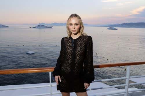 Lily-Rose Depp attends the Cannes Film Festival Air Mail Party at Hotel du Cap-Eden-Roc on May 23, 2023 in Cap d'Antibes, France.