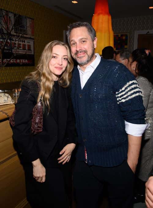 Amanda Seyfried and Thomas Sadoski attends the Devotion NY VIP Screening Event at Crosby Street Hotel on November 16, 2022 in New York City.