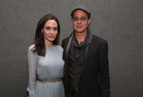 NEW YORK, NY - NOVEMBER 03:  Angelina Jolie (L) and Brad Pitt attend an official Academy Screening of BY THE SEA hosted by The Academy Of Motion Picture Arts And Sciences on November 3, 2015 in New York City.  (Photo by Robin Marchant/Getty Images for Academy of Motion Picture Arts and Sciences)
