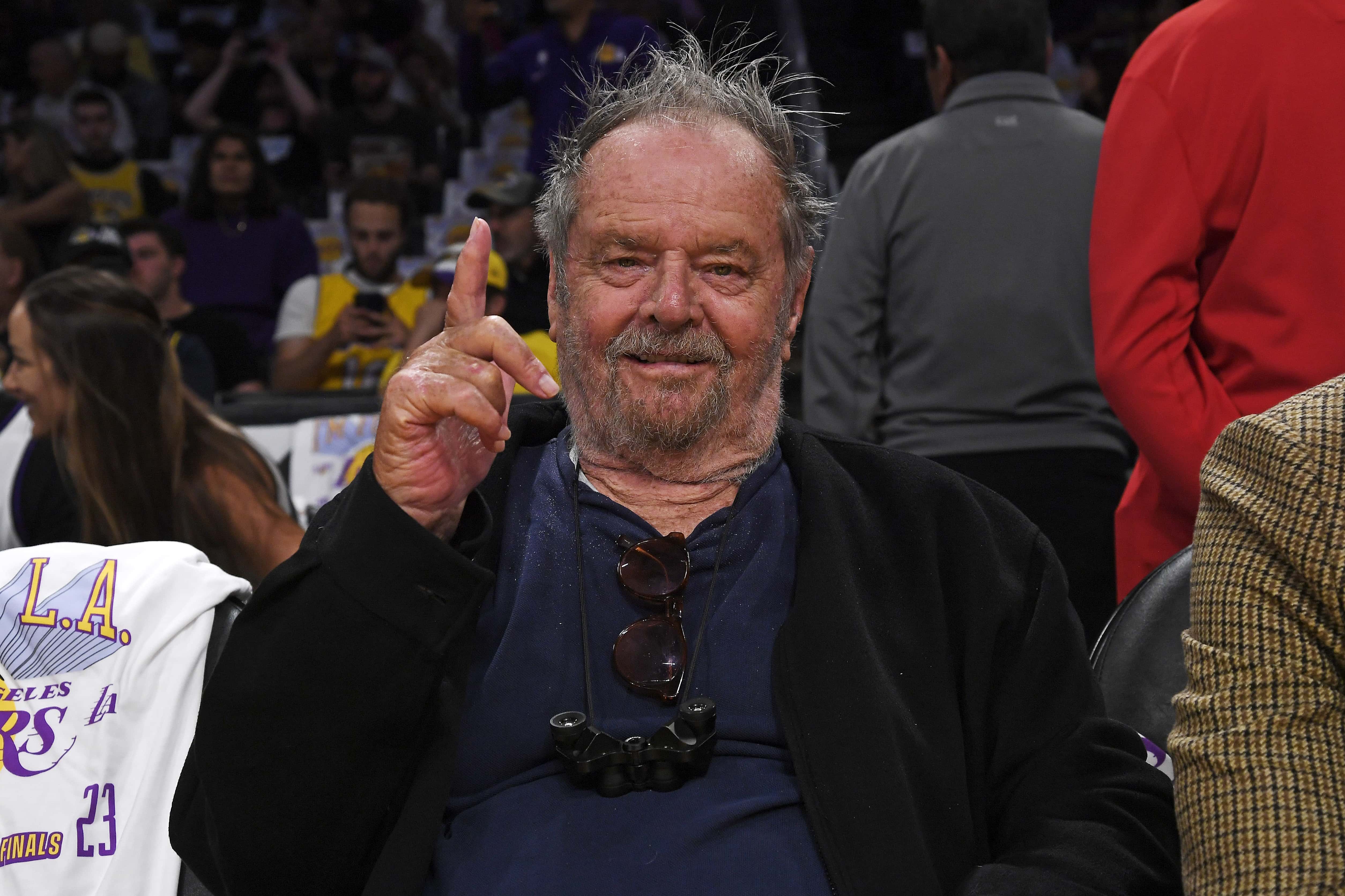  Jack Nicholson attends game three of the Western Conference Finals between the Los Angeles Lakers and the Denver Nuggets at Crypto.com Arena on May 20, 2023, in Los Angeles, California. (Photo by Kevork Djansezian/Getty Images)