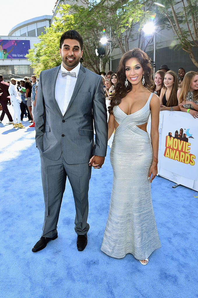 Real estate agent Simon Saran and TV personality Farrah Abraham attend The 2015 MTV Movie Awards at Nokia Theatre L.A. Live on April 12, 2015, in Los Angeles, California. (Getty Images)