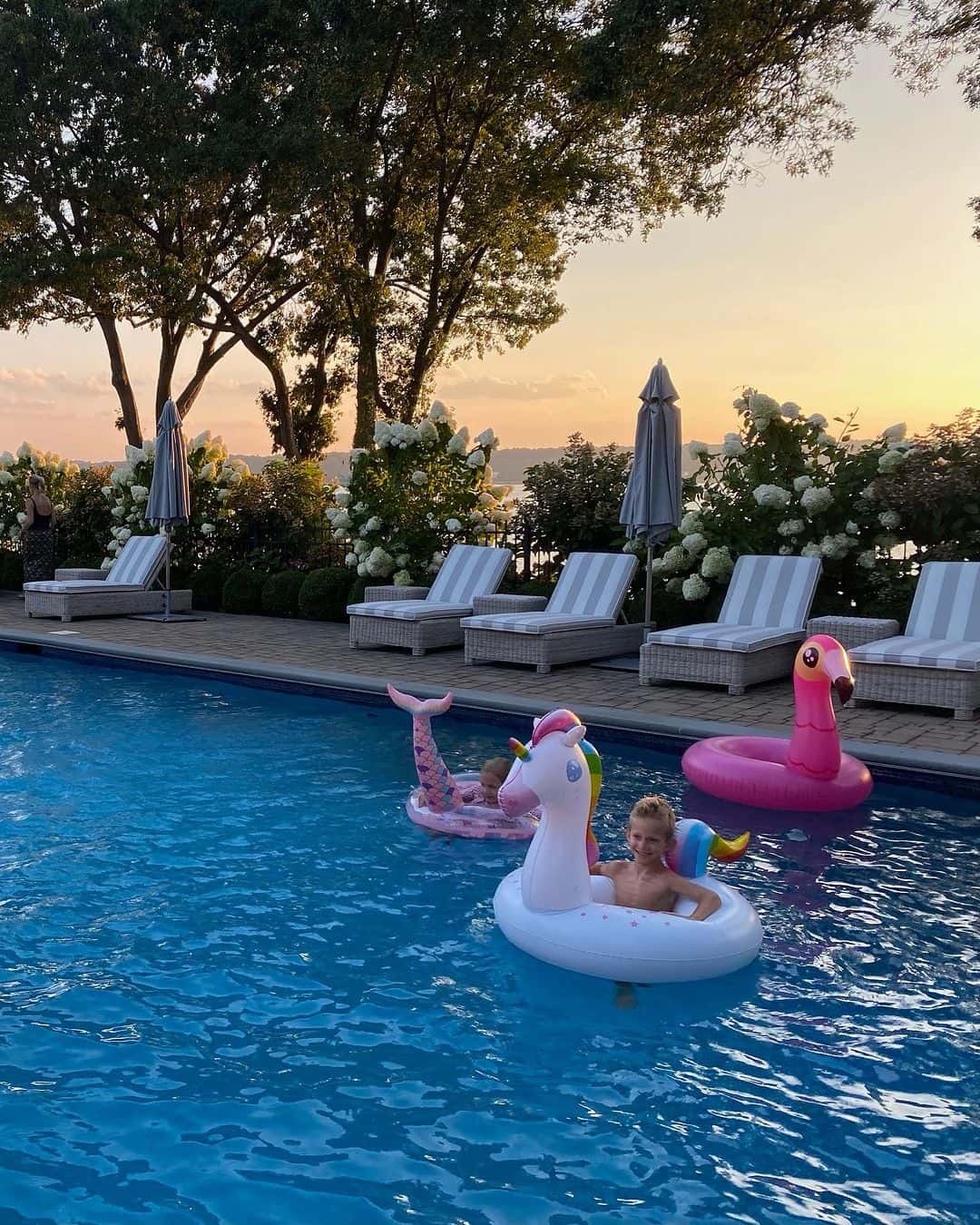 Ainsley Earhardt's older nephews in the pool (@aearhardt/Instagram)