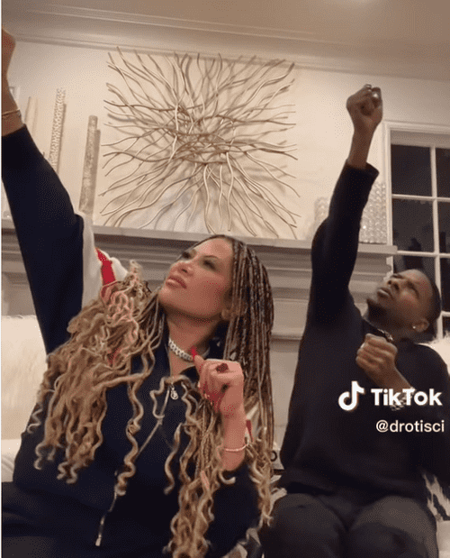 Jen Shah and Joshua Lamar in Jen's new  video mocking church (@therealjenshah/Instagram)