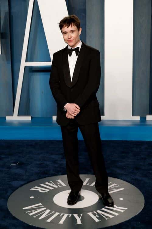 Elliot Page attends the 2022 Vanity Fair Oscar Party hosted by Radhika Jones at Wallis Annenberg Center for the Performing Arts on March 27, 2022 in Beverly Hills, California.