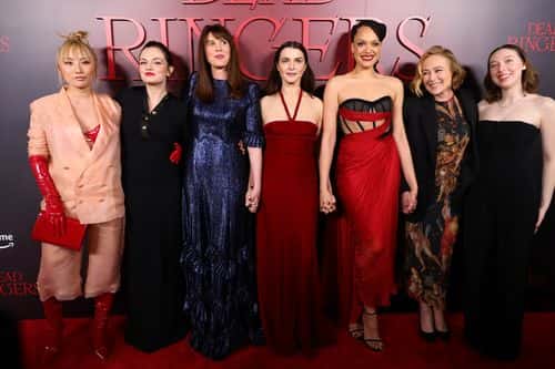 (L-R) Poppy Liu, Emily Meade, Alice Birch, Rachel Weisz, Britne Oldford, Jennifer Ehle and Kitty Hawthorne attend the world premiere of Prime Video's 