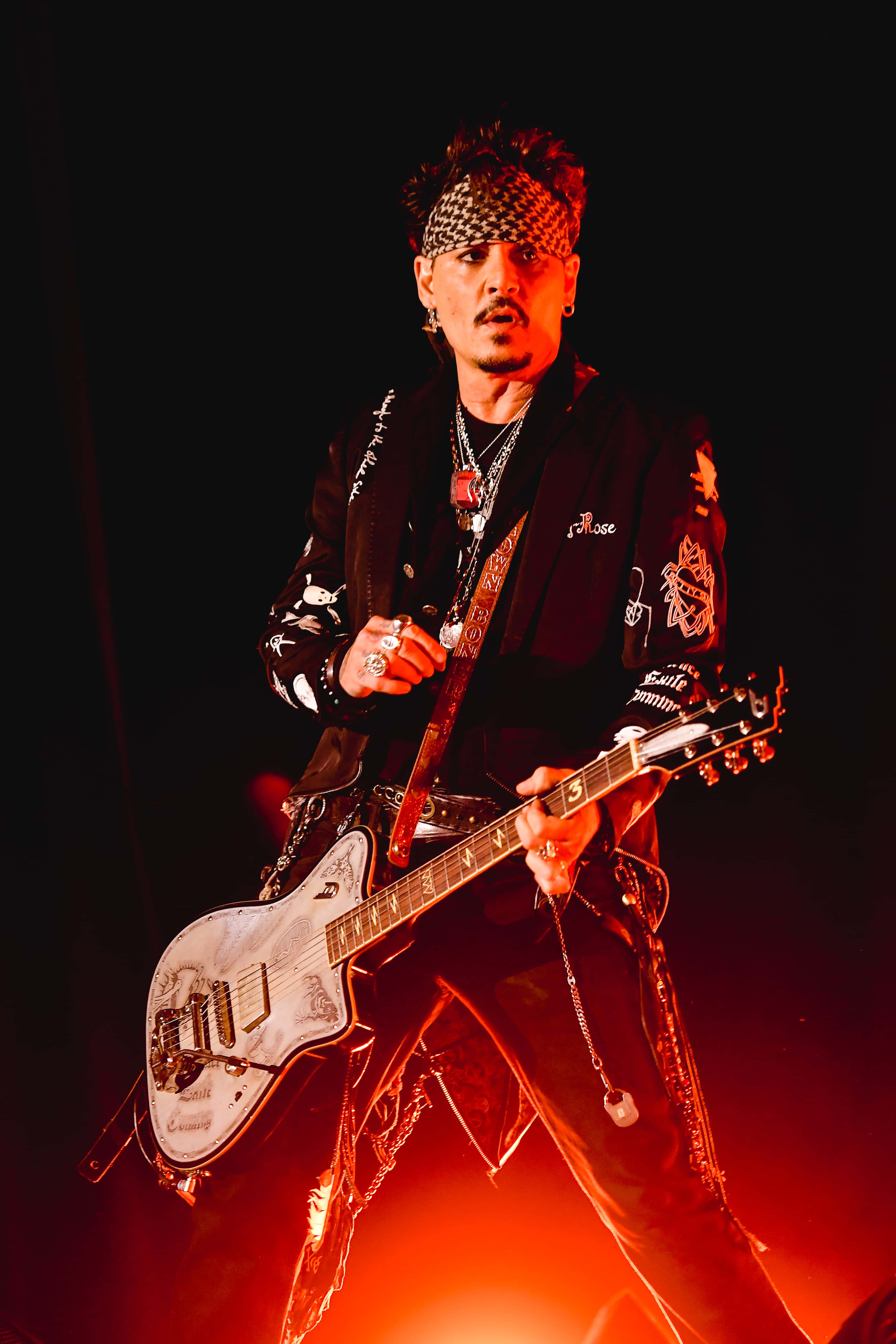 Johnny Depp of The Hollywood Vampires performs at The Greek Theatre on May 11, 2019 in Los Angeles, California.