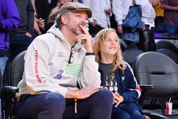 The father-son duo appeared in high spirits as they sat courtside to witness the NBA teams face off at Crypto.com Arena in Downtown Los Angeles on Monday, May 22. (Photo by Allen Berezovsky/Getty Images)
