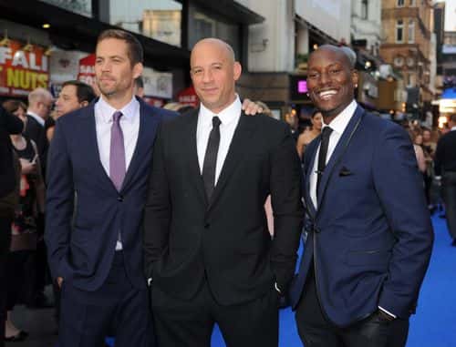 Actors Paul Walker, Vin Diesel and Tyrese Gibson attend the 