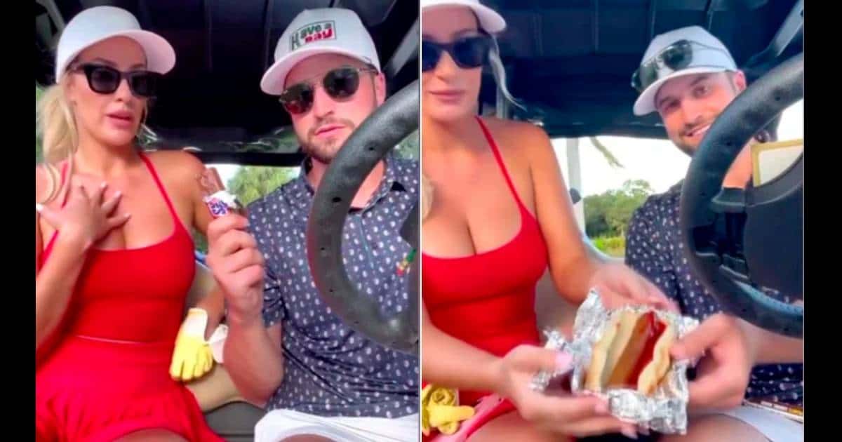  Paige Spiranac and Robby Berger share snickers (@_paige.renee/ Instagram)