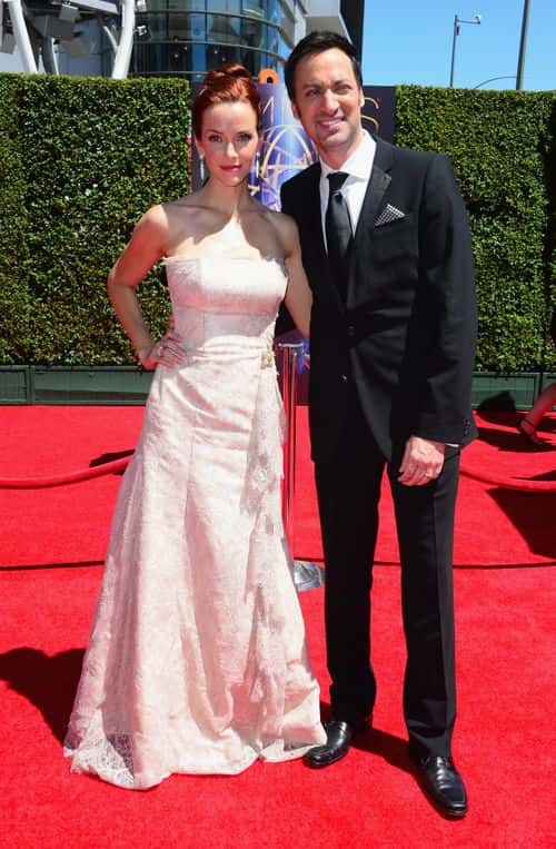 Actors Annie Wersching (L) and Stephen Full attend the 2014 Creative Arts Emmy Awards at Nokia Theatre L.A. Live on August 16, 2014 in Los Angeles, California.