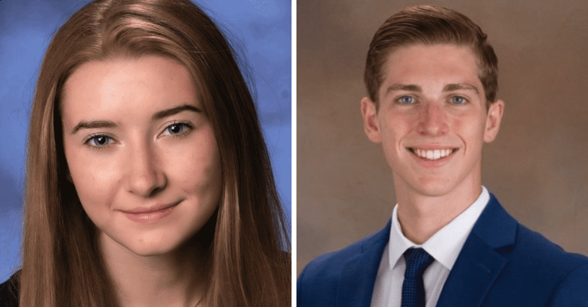 Alexandria Verner (L) and Brian Fraser (R) were two of the three MSU shooting victims (Alexandria Verner/LinkedIn, @phidelt/Twitter)