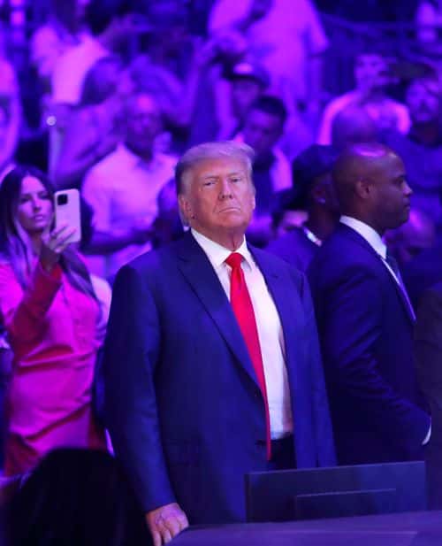 Former U.S. President Donald Trump attends UFC 290 at T-Mobile Arena on July 08, 2023 in Las Vegas, Nevada.