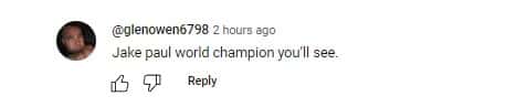 Comments on Jake Paul (@hotboxin with Mike Tyson/YouTube)