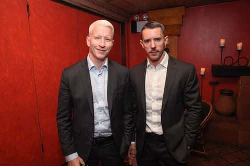 (EXCLUSIVE COVERAGE) Anderson Cooper (L) and Benjamin Maisani attend Kathy Griffin's Carnegie Hall Performance official after party hosted by Anderson Cooper at Trattoria Dell Arte Restaurant on November 8, 2013 in New York City.