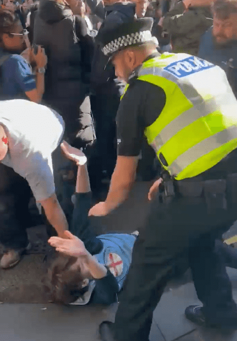 The Scottish man, who heckled Prince Andrew has been identified as 22-year-old Rory (Twitter@chrismarshll)