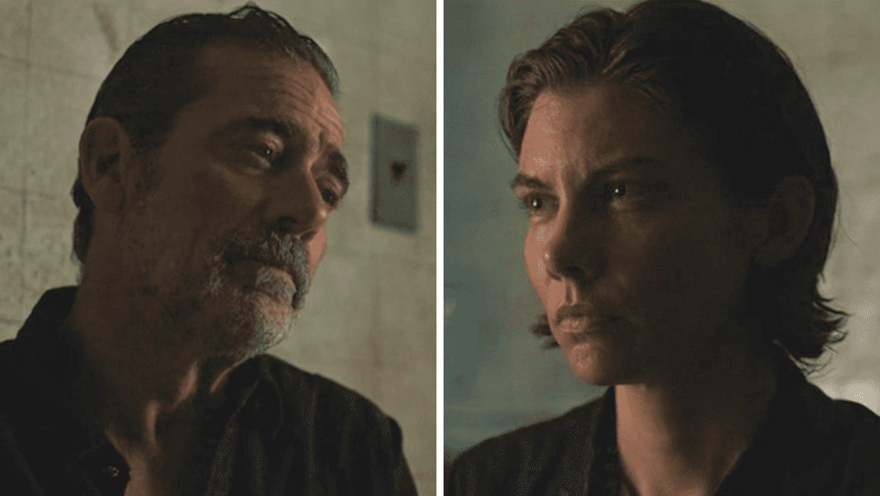 Maggie and Negan during their tête-à-tête scene ('Dead City'/AMC)