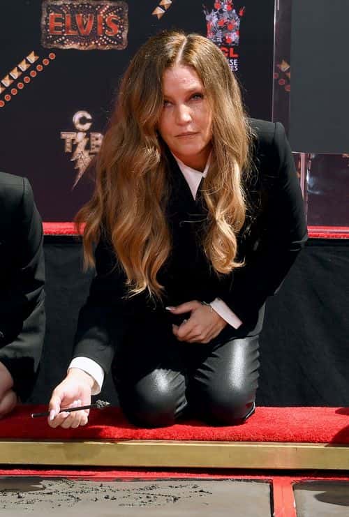 Lisa Marie Presley attends the Handprint Ceremony honoring Priscilla Presley, Lisa Marie Presley And Riley Keough at TCL Chinese Theatre on June 21, 2022 in Hollywood, California.