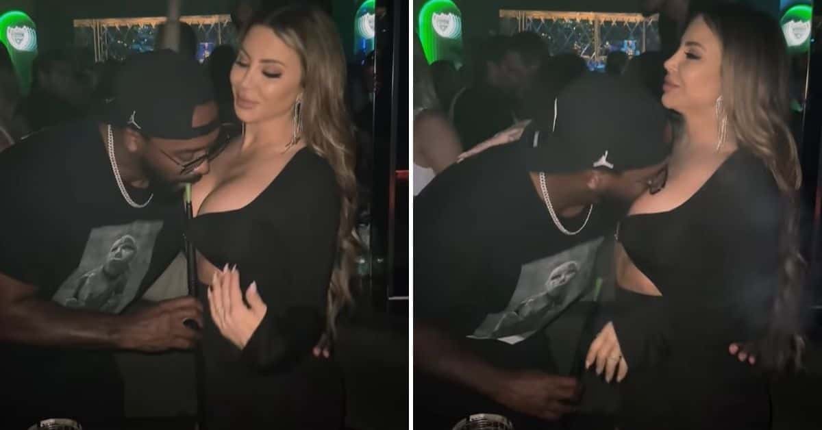 Marcus Jordan is seen motorboating girlfriend Larsa Pippen (heirmj523/Instagram stories)