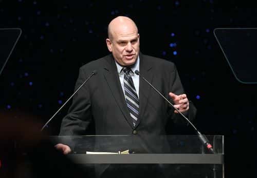 David Simon speaks onstage during 69th Writers Guild Awards New York Ceremony at Edison Ballroom on February 19, 2017 in New York City.