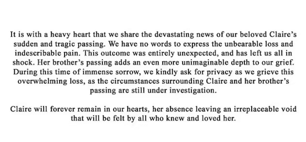 A post shared on the teen's Instagram account where it was claimed that she and her 21-year-old brother had both died (liltay/instagram)