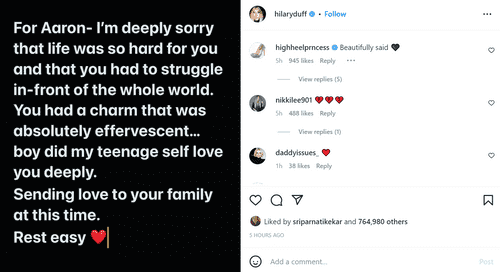 Image: hilaryduff/Instagram