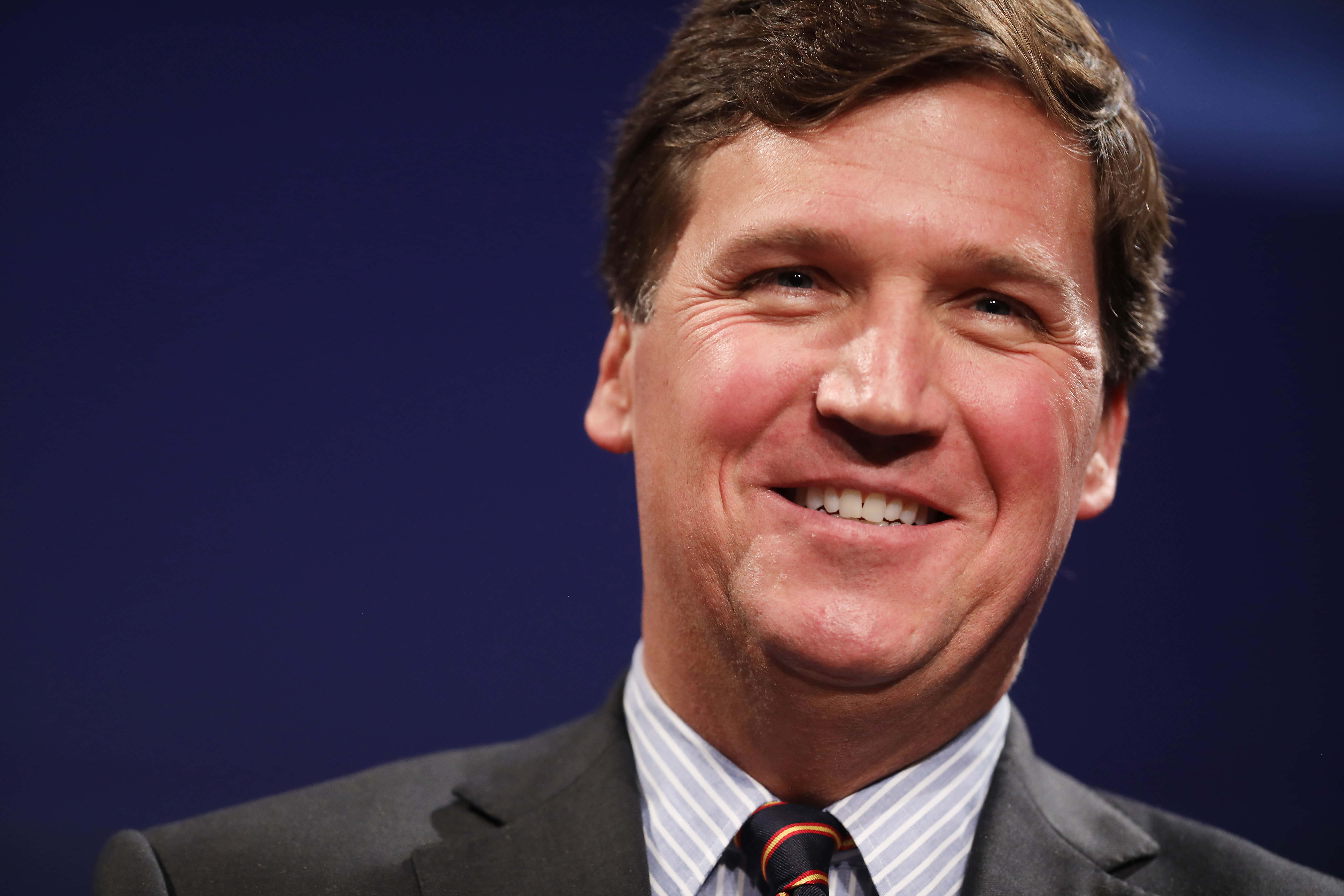 Fox News host Tucker Carlson discusses 'Populism and the Right' during the National Review Institute's Ideas Summit at the Mandarin Oriental Hotel March 29, 2019 in Washington, DC. Carlson talked about a large variety of topics including dropping testosterone levels, increasing rates of suicide, unemployment, drug addiction and social hierarchy at the summit, which had the theme 'The Case for the American Experiment.' (Photo by Chip Somodevilla/Getty Images)