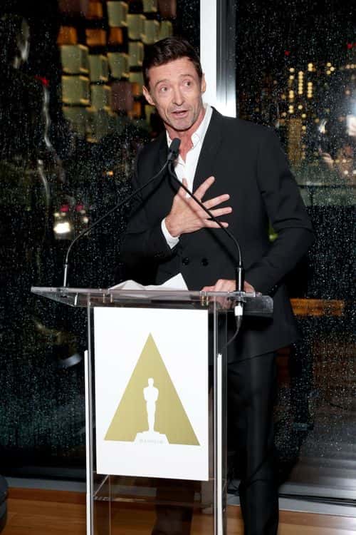 Hugh Jackman speaks at The Academy of Motion Picture Arts and Sciences New York New Member Reception at The Press Lounge on October 03, 2022 in New York City. (Photo by Monica Schipper/Getty Images for The Academy of Motion Picture Arts & Sciences)