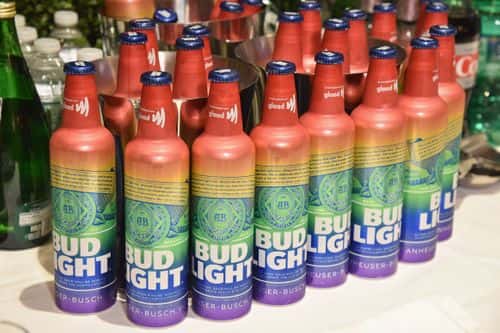 A view of rainbow bottles of Bud Light during the 30th Annual GLAAD Media Awards New York at New York Hilton Midtown on May 04, 2019 in New York City.