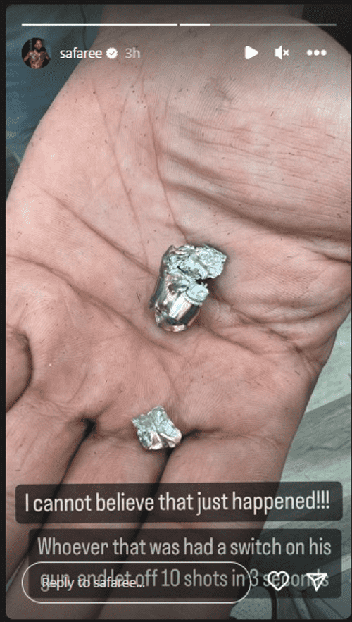 Safaree Samuels shows the stray bullets (@safaree/instagram)