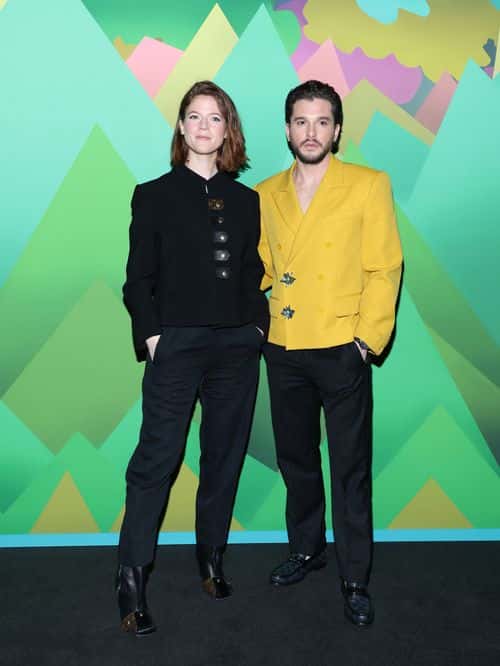 Rose Leslie and Kit Harington attend the Louis Vuitton Menswear Fall-Winter 2023-2024 show as part of Paris Fashion Week  on January 19, 2023 in Paris, France.