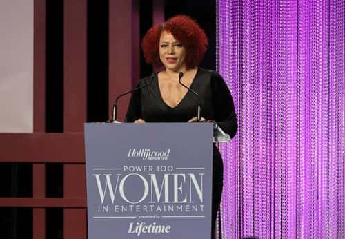 Nikole Hannah-Jones speaks onstage at The Hollywood Reporter 2021 Power 100 Women in Entertainment, presented by Lifetime at Fairmont Century Plaza on December 08, 2021 in Los Angeles, California.