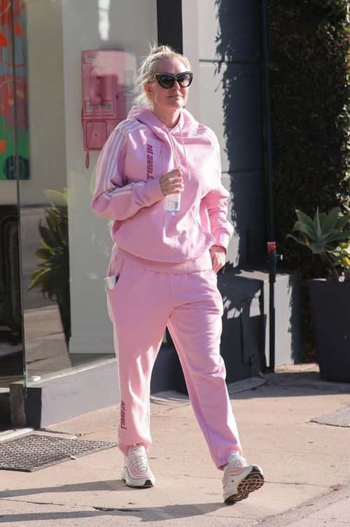 Erika Jayne displayed her sense of style in casual chic attire as she stepped out in West Hollywood on Tuesday (backgrid)