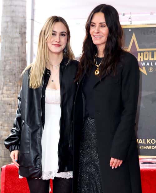 (L-R) Coco Arquette and Courteney Cox attend the Hollywood Walk of Fame Star Ceremony for Courteney Cox on February 27, 2023 in Hollywood, California.