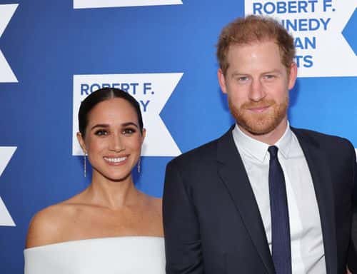 NEW YORK, NEW YORK - DECEMBER 06  Meghan, Duchess of Sussex and Prince Harry, Duke of Sussex attend the 2022 Robert F. Kennedy Human Rights Ripple of Hope Gala at New York Hilton on December 06, 2022 in New York City. (Photo by Mike Coppola/Getty Images for&nbsp;2022 Robert F. Kennedy Human Rights Ripple of Hope Gala)