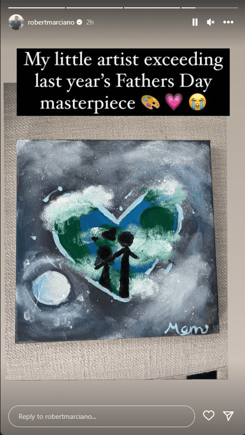 GMA's Rob Marciano receives a painting on the occassion of Father's Day (@robertmarciano/Instagram)