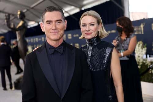 (L-R) Billy Crudup and Naomi Watts attend the 28th Screen Actors Guild Awards at Barker Hangar on February 27, 2022 in Santa Monica, California. 1184619