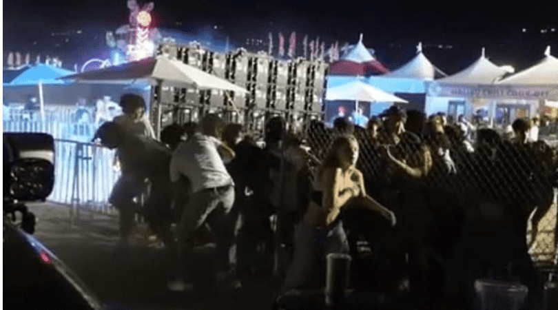 Stampede outbreak at Malibu chilli cook off festival (DailyMail screengrab)