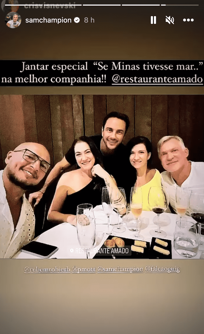 'ABC' meteorologist celebrated yet another birthday dinner with husband Rubem Robierb and friends (@samchampion/Instagram)