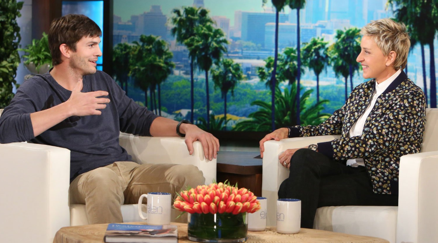 Kutcher, who is the co-host for DeGeneres' Tuesday show, revealed that living near DeGeneres isn’t exactly constant fun for the Kutchers. (Source: YouTube)