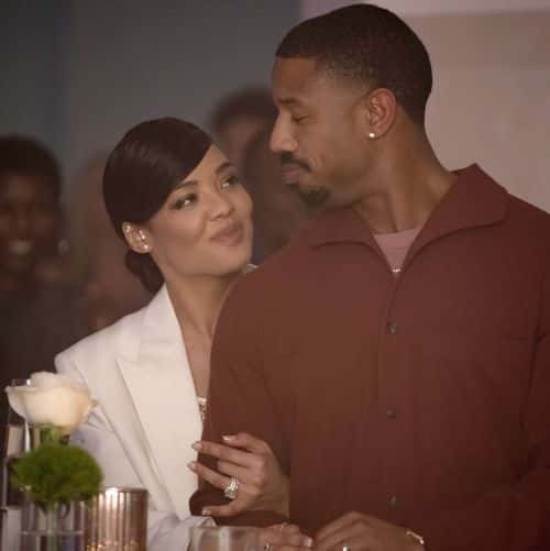 Tessa Thompson as Bianca and Michael B. Jordan as Adonis Creed in 'Creed III' (Warner Bros)