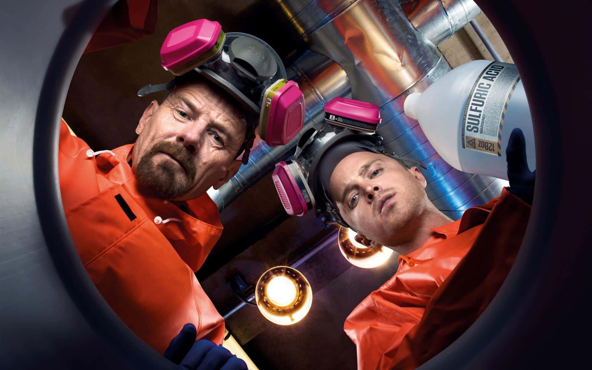 Bryan Cranston and Aaron Paul as Walter White and Jesse Pinkman in a promotional still from 'Breaking Bad' (AMC)