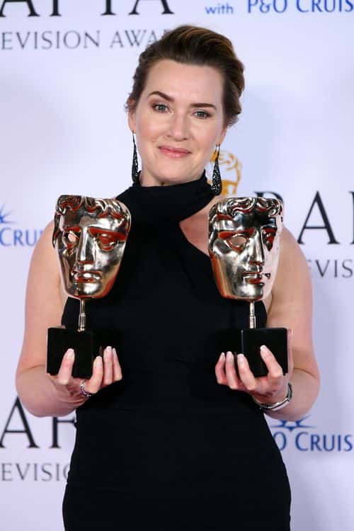 Kate Winslet with the award for Leading Actress for 'I Am Ruth' during the 2023 BAFTA Television Awards with P&O Cruises at The Royal Festival Hall on May 14, 2023 in London, England.