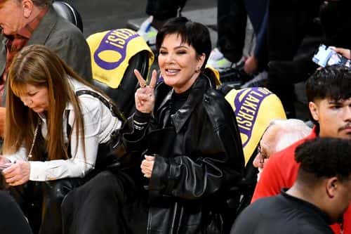 Kris Jenner attends a playoff basketball game between the Los Angeles Lakers and the Golden State Warriors at Crypto.com Arena on May 08, 2023 in Los Angeles, California.